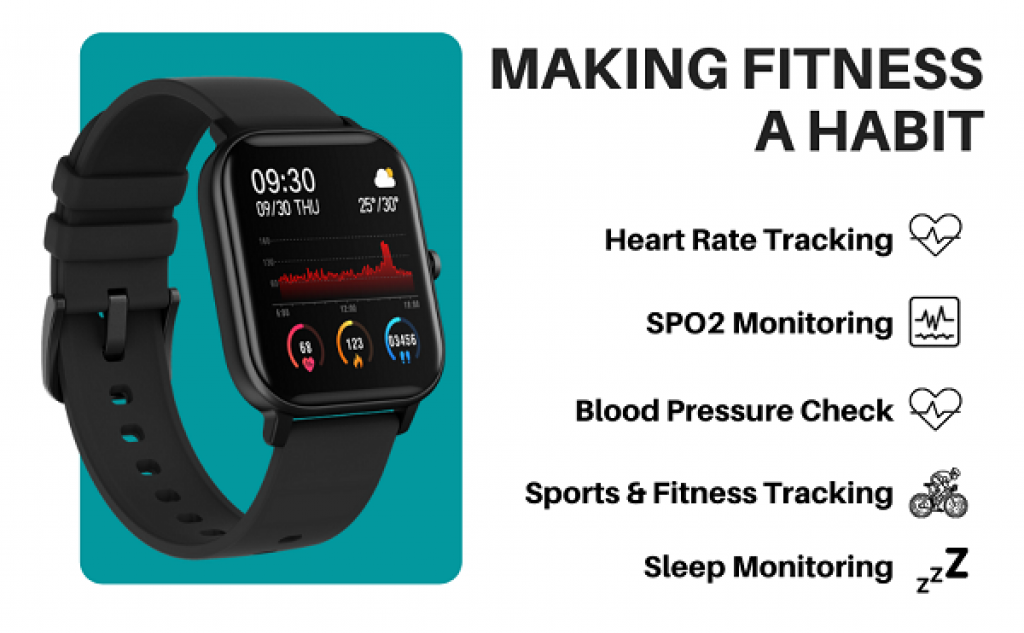 Fire-Boltt SpO2 Full Touch 1.4 inch Smart Watch Heart , SPO2 Monitoring
