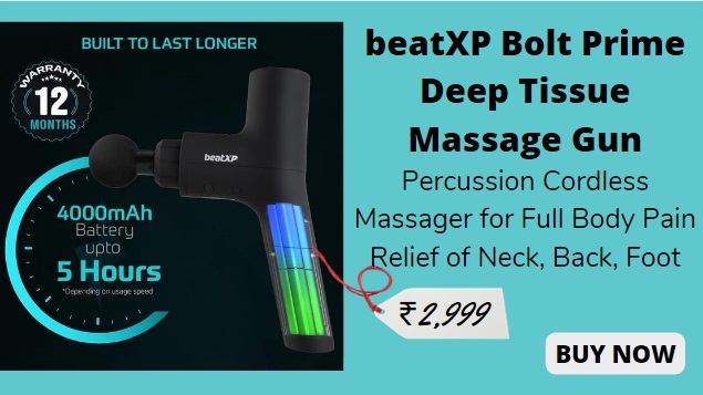 Bolt Deep Tissue Massage Gun | 4000 mAH Battery (Black)