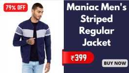 Maniac Men's Striped Regular Jacket