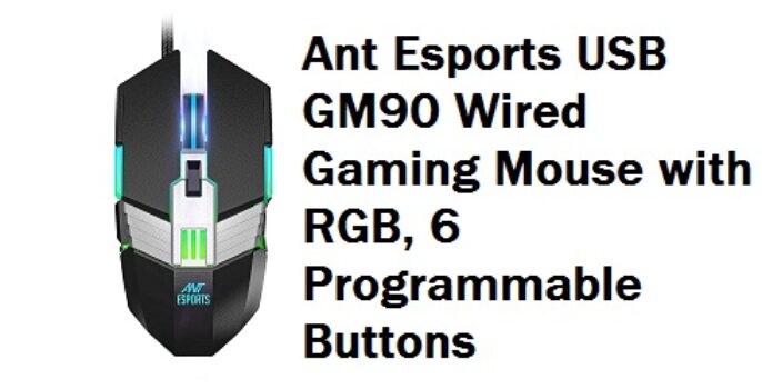 Ant Esports USB GM90 Wired Gaming Mouse with RGB, 6 Programmable Buttons