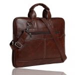 Bagneeds Men's Brown Synthetic Leather Briefcase
