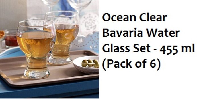 Ocean Clear Bavaria Water Glass Set - 455 ml (Pack of 6)