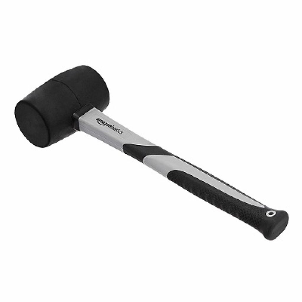 AmazonBasics Rubber Mallet with Shock-Absorbing Fibreglass Handle