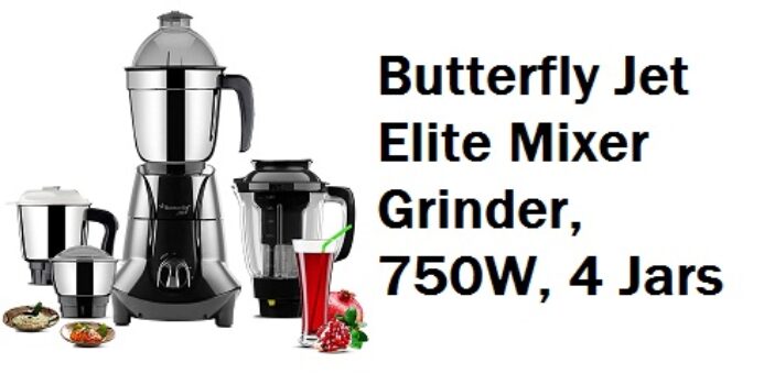 Butterfly Jet Elite Mixer Grinder, 750W, 4 Jars