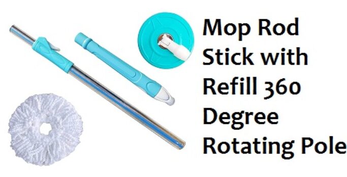 Mop Rod Stick with Refill 360 Degree Rotating Pole