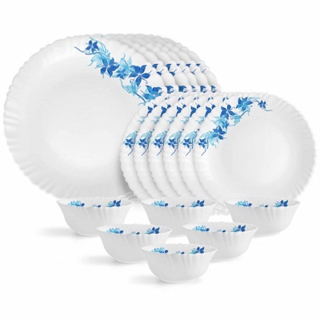 Cello Opalware Dazzle Blue Swirl Dinner Set