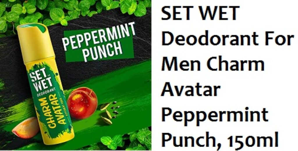 SET WET Deodorant For Men Charm Avatar Peppermint Punch, 150ml