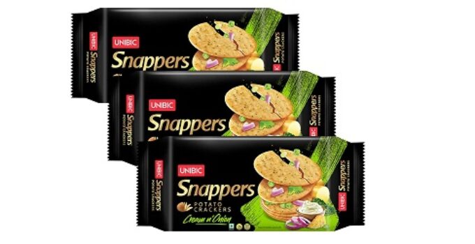 UNIBIC Snappers Potato Crackers - Cream & Onion (Pack of 3) - 900gm