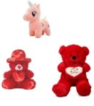 nkl Soft Teddy Bear with Heart red 2 feet
