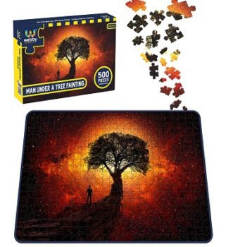 Webby Man Under A Tree Painting Jigsaw Puzzle