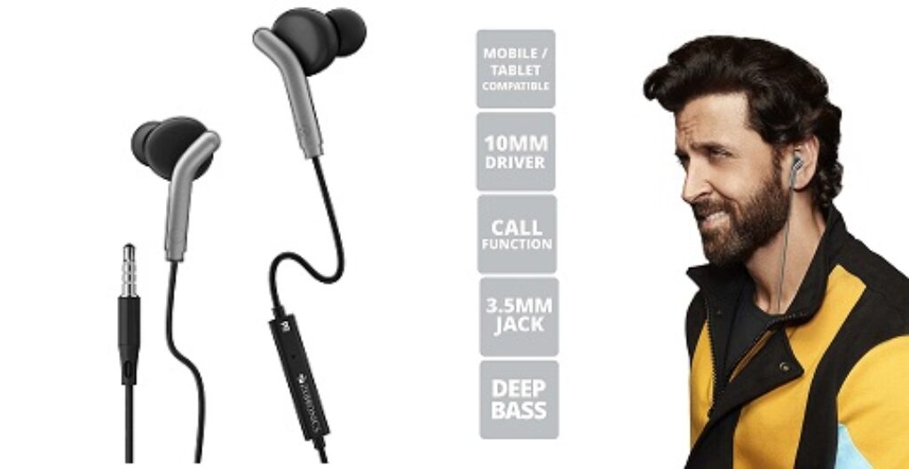 ZEBRONICS Zeb-Bro in Ear Wired Earphones with Mic