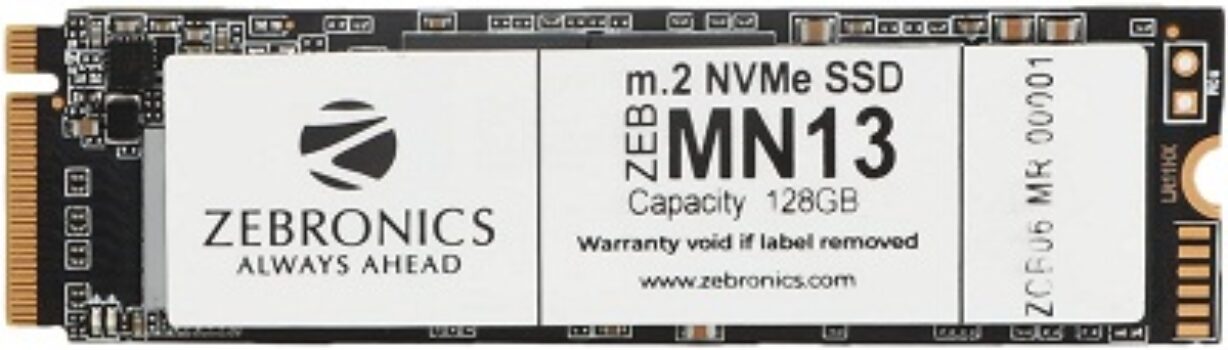 ZEBRONICS ZEB-MN13 128GB M.2 NVMe Solid State Drive (SSD), with 1622MB/s Read Speed, PCIe Gen 3.0, Next Level Performance,