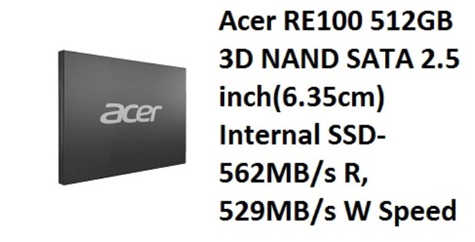Acer RE100 512GB 3D NAND SATA 2.5 inch(6.35cm) Internal SSD-562MB/s R