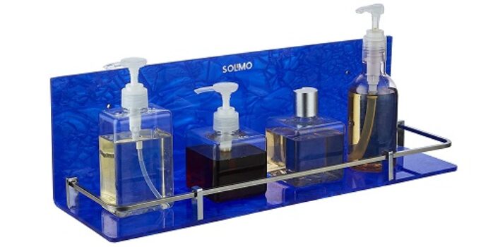 Amazon Brand - Solimo Premium Acrylic Glass Wall-Mount Rack for Shampoo