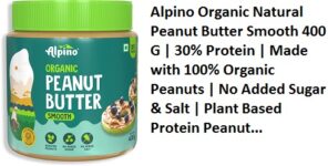 Alpino Organic Natural Peanut Butter Smooth