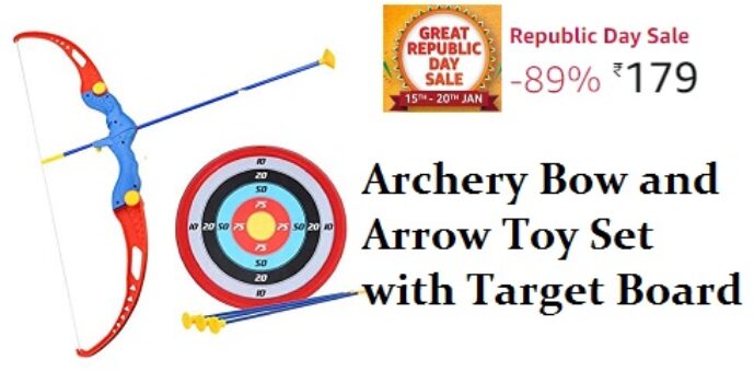 Amitasha Plastic Archery Bow and Arrow Toy Set with Target Board