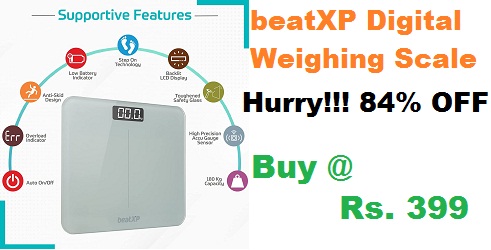 beatXP Gravity Elite Digital Weighing Scale for Body Weight with 6 mm Thick Tempered Glass