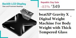 beatXP Gravity X Digital Weight Machine For Body Weight with Thick Tempered Glass