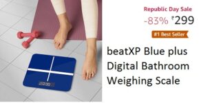 beatXP Blue plus Digital Bathroom Weighing Scale with LCD Panel & Thick Tempered Glass