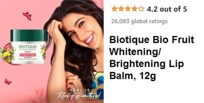 Biotique Bio Fruit Whitening/Brightening Lip Balm, 12g