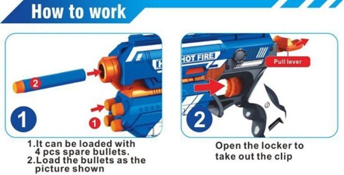 Storio Blaze Storm Hot Fire Soft Bullet Gun Toy with 10 Safe Soft Foam Bullets