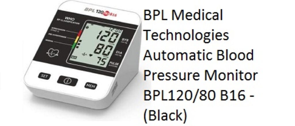 BPL Medical Technologies Automatic Blood Pressure Monitor BPL120/80 B16 - (Black)