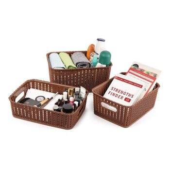 Cello Plastic Style Knit Small Basket Without Lid