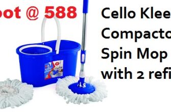 Cello Kleeno Compacto Spin Mop with 2 refill Blue