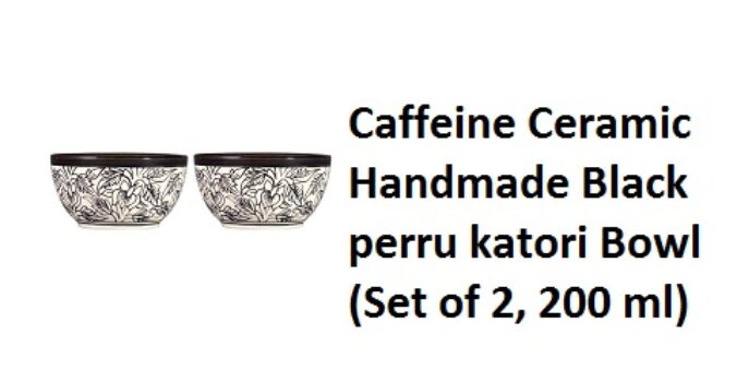 Caffeine Ceramic Handmade Black perru katori Bowl