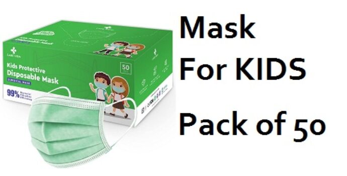 Careview KIDS 4 Ply Disposable Surgical Face Masks Pack of 50, Green Color