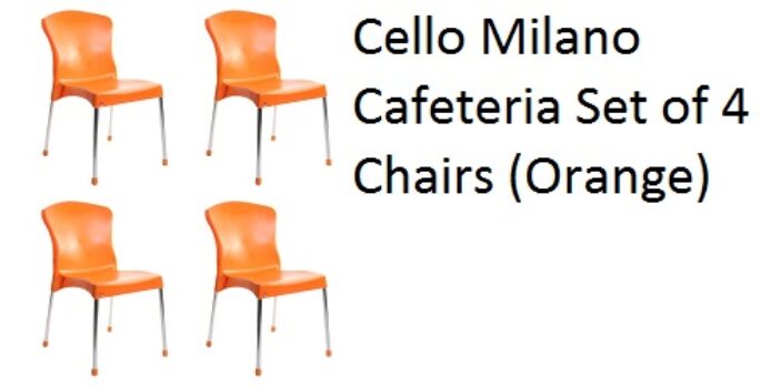 Cello Milano Cafeteria Set of 4 Chairs (Orange)