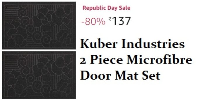 Kuber Industries 2 Piece Microfibre Door Mat Set