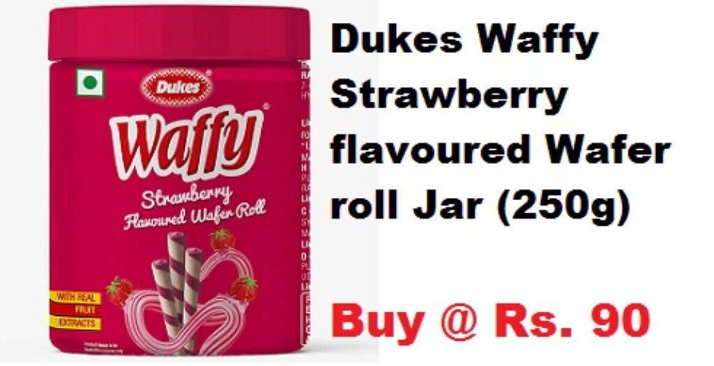 Dukes Waffy Strawberry flavoured Wafer roll Jar (250g)