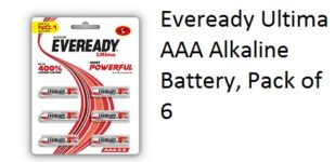 Eveready Ultima AAA Alkaline Battery, Pack of 6