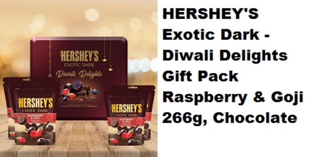 HERSHEY'S Exotic Dark - Diwali Delights Gift Pack Raspberry & Goji 266g, Chocolate