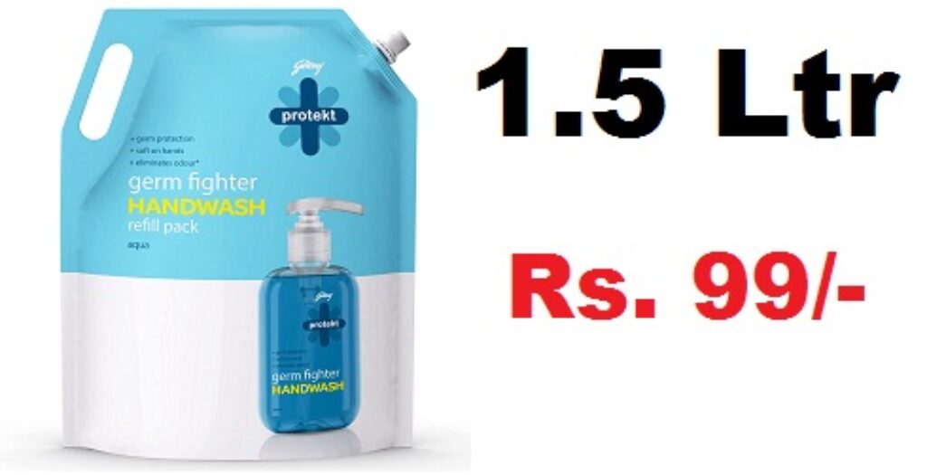 Godrej Protekt Germ Fighter Handwash Refill Pack 1.5 Ltr