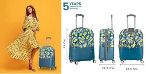 Genie Foliage Trolley Bag Wheel Luggage Suitcase for Travelling 5 Year Warranty