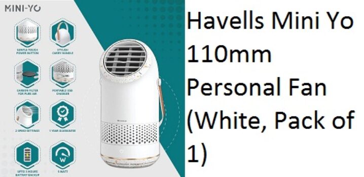 Roll over image to zoom in 3 VIDEOS Havells Mini Yo 110mm Personal Fan