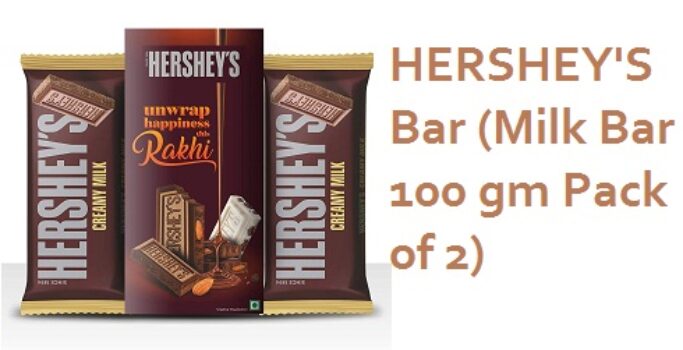 HERSHEY'S Bar - Rakhi Gift (Milk Bar 100 gm Pack of 2 + Rakhi )