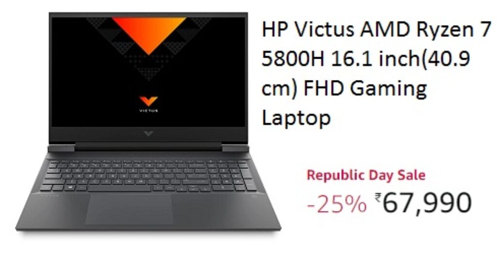 HP Victus AMD Ryzen 7 5800H 16.1 inch(40.9 cm) FHD Gaming Laptop
