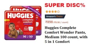 Huggies Complete Comfort Wonder Pants, Medium 100 count, with 5 in 1 Comfort