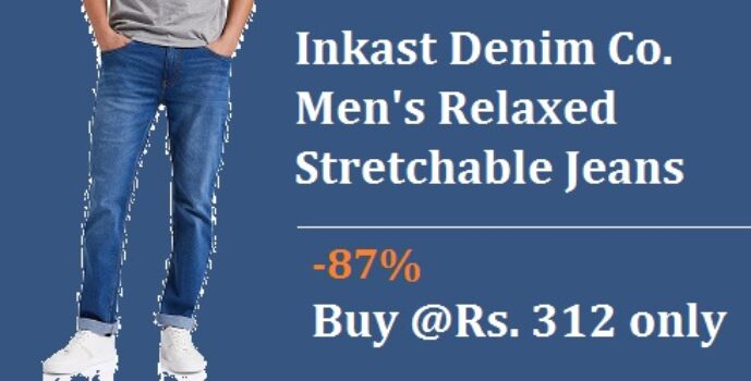 Rs 312 Men's Relaxed Stretchable Jeans from Inkast Denim Co.