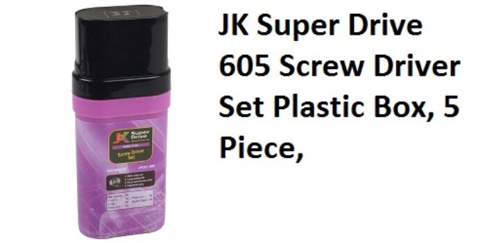 JK Super Drive 605 Screw Driver Set Plastic Box, 5 Piece,