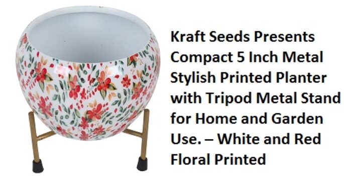 Kraft Seeds Presents Compact 5 Inch Metal Stylish Printed Planter