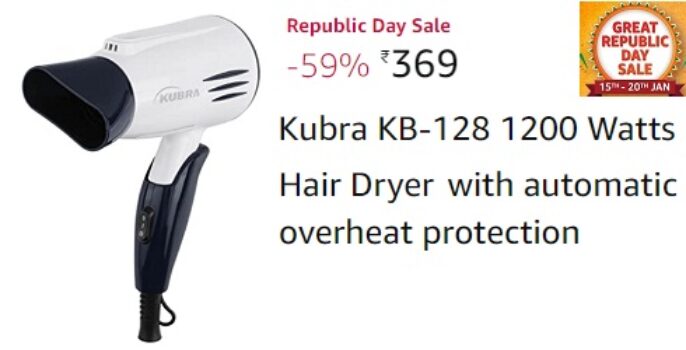 Kubra 1200 Watts Hair Dryer with automatic overheat protection