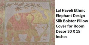 Lal Haveli Ethnic Elephant Design Silk Bolster Pillow