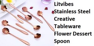 Litvibes Stainless Steel Creative Tableware Flower Dessert Spoon