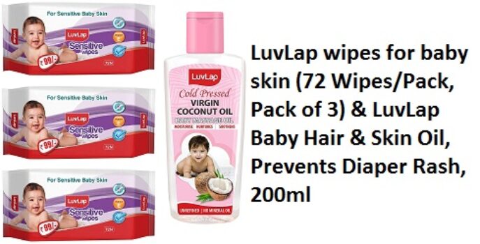 LuvLap wipes for baby skin (72 Wipes