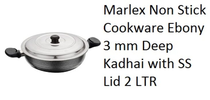 Marlex Non Stick Cookware Ebony 3 mm Deep Kadhai