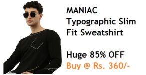 MANIAC Typographic Slim Fit Sweatshirt 85% OFF